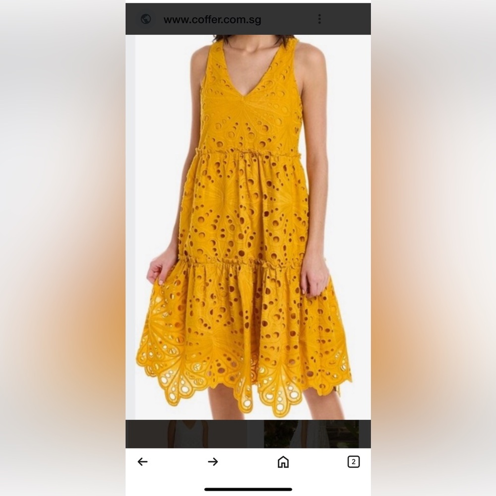 Trina Turk Yellow Sleeveless V-Neck Sundress Worn once